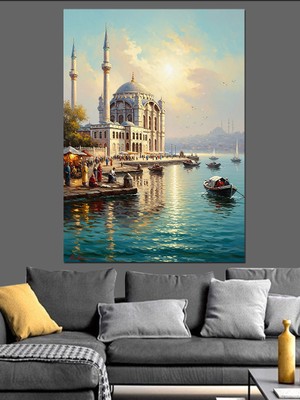 Artmeg Ortaköy Camii Istanbul Boğazı Dekoratif Kanvas - Mdf Ahşap Tablo