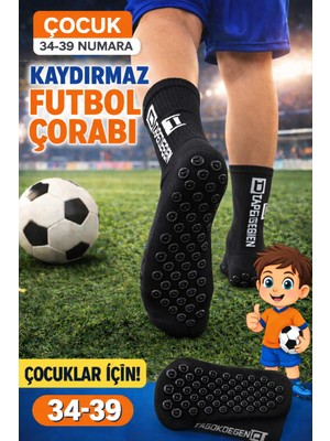 Gazelmanya Çocuk Futbol Çorabı 1 Çift Çocuk Kaydırmaz Tabanlı Premium Ter Emici Futbol Konç Halısaha Çorap