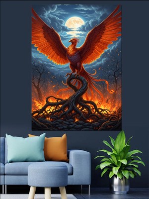 Artmeg Küllerinden Doğan Anka Kuşu Tablosu Dekoratif Kanvas - Mdf Ahşap Tablo