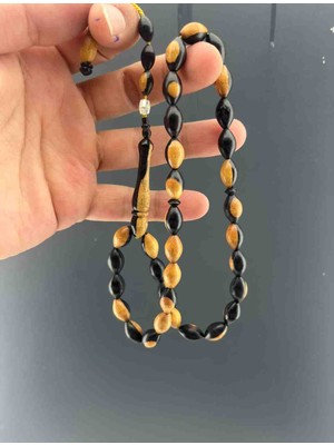 İnan Tesbih Abanoz Ağacı Arpa Kesim Imzalı Model Tesbih