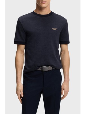 Boss Pamuk ve Yün Karışımlı Regular Fit Bisiklet Yaka T Shirt Erkek T Shirt 50553812 404