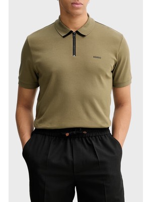 Hugo Pamuklu Regular Fit Yarım Fermuarlı Polo Erkek Polo 50511721 389
