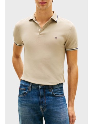 Tommy Hilfiger Pamuklu Slim Fit Düğmeli Polo Yaka T Shirt Erkek Polo Yaka T Shirt MW0MW39993 Rbt
