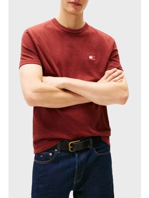 Tommy Jeans Pamuklu Regular Fit Logolu Bisiklet Yaka T Shirt Erkek T Shirt DM0DM22667 Xl0
