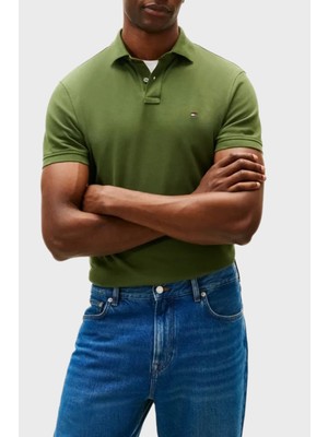 Tommy Hilfiger Streç Pamuklu Slim Fit Düğmeli Polo Yaka T Shirt Erkek Polo Yaka T Shirt MW0MW17770 L01