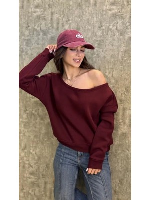 Leilaa Şardonlu Kayık Yaka Sweatshirt