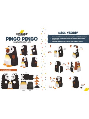 Kardinno Smokinli Pingo Pengo Karton Giyilebilir Çocuk Kostümü Etkinlik Parti Doğum Günü Kostüm