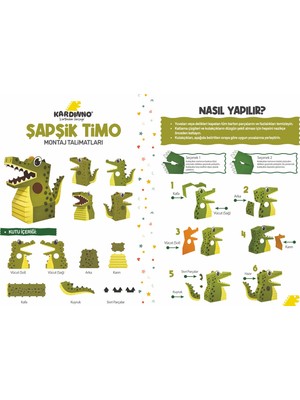 Kardinno Sivri Diş Şapşik Timo Karton Giyilebilir Çocuk Kostümü Etkinlik Parti Doğum Günü Kostüm