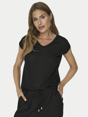Only 15136069 V Yaka Kolsuz Kadin Body - Siyah