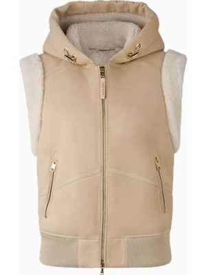 Bogner Sport Fine Sand Lambskin ve 4-Way Stretch Detaylı Kadın Yelek, Bej