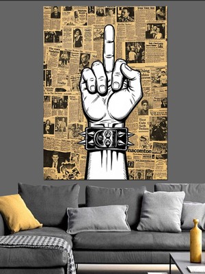 Artmeg Gazete Kağıdı Üzerinde El Dekoratif Kanvas - Mdf Ahşap Tablo