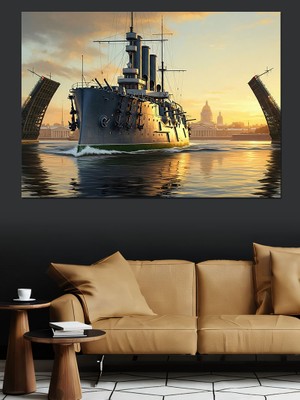 Artmeg Boğaz Köprüsü Altından Geçen Gemi Dekoratif Kanvas - Mdf Ahşap Tablo