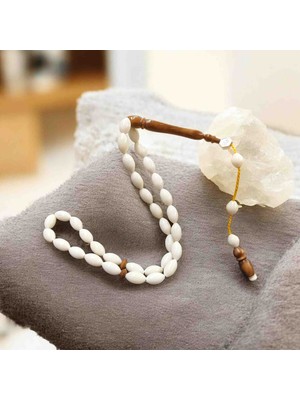 İnan Tesbih Deve Kemiği ve Kuka Kombin Arpa Kesim Imzalı Model Tesbih