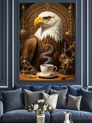 Artmeg Görkemli Beyaz Başlı Kartal Portresi Dekoratif Kanvas - Mdf Ahşap Tablo