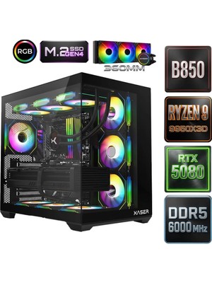 Xaser Diamond X11 Ryzen 9 9950X3D 64GB Ram 2tb M.2 Nvme SSD 16GB RTX5080 Oyuncu Tavsiye Sistem