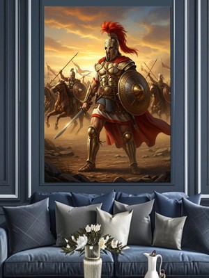 Artmeg Antik Roma Savaşçı Komutanı Dekoratif Kanvas - Mdf Ahşap Tablo
