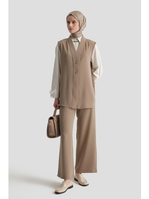 Armine Pileli Palazzo Pantolon Vizon