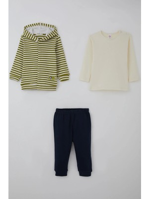 Breeze Erkek Bebek Bodyli 3 Lü Takım Sevimli Köpekçik Armalı 4 Ay-1 Yaş, Yeşil