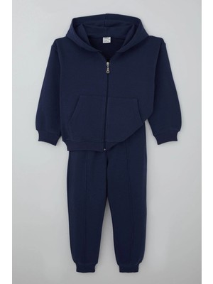 Jabber Erkek Çocuk Eşofman Takımı Fermuarlı Cepli Bağcıklı 5-14 Yaş, Lacivert