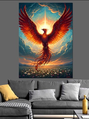 Artmeg Küllerinden Doğan Muazzam Anka Kuşu Dekoratif Kanvas - Mdf Ahşap Tablo