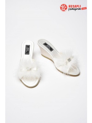 GD Goldoremi Goldoremi 170 Premium Kadın Kaz Tüyü Yüksek Gelin Rahat Çeyizlik & Hediyelik Kutulu Ev Terliği