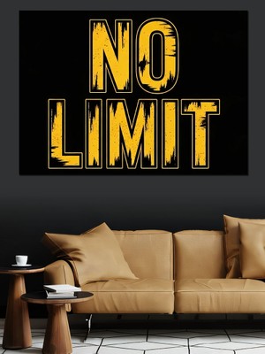 Artmeg No Limit Yazılı Modern Tablo Dekoratif Kanvas - Mdf Ahşap Tablo