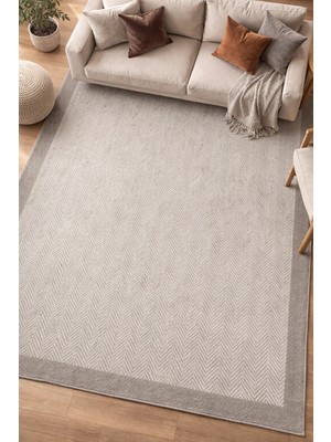 Filizon Mess Modern Dekoratif Yumuşak Dokulu Sisal Halı 3939 Krem Vizon