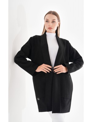 Gigitex Kaşe Kaban Cepli Standart Oversize 36-44 Boy 90 cm