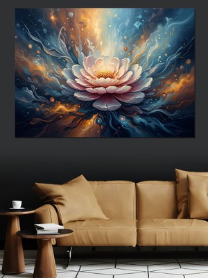 Artmeg Işık Saçan Modern Çiçek Tasarımı Dekoratif Kanvas - Mdf Ahşap Tablo