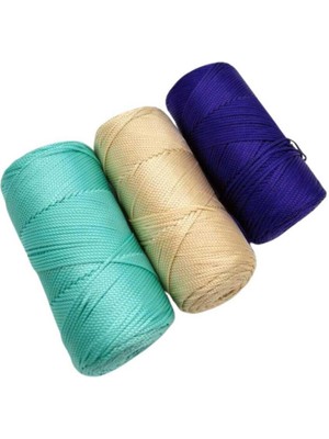 Angel Çanta Aksesuar Polyester Makrome Set  (Mor, Bej, Su Yeşili)