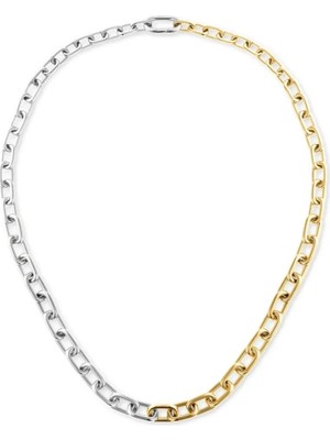 Daniel Wellington Contrast Link Necklace Two Tone Gold