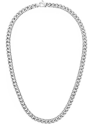Daniel Wellington Ellipse Cuban Chain Necklace Silver