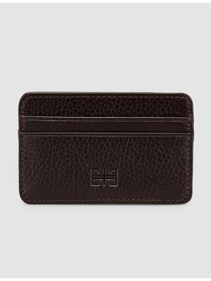 Cabani Koyu Kahverengi Dokulu Hakiki Deri Kartlık