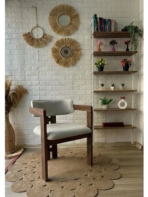 Silla Concept T Sandalye Teddy Krem Kumaş Ceviz Ahşap Sandalye