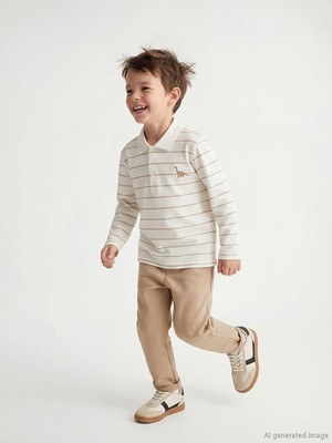 Lcw Ekru Polo Yaka Erkek Çocuk Tişört ve Pantolon