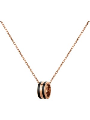 Daniel Wellington Emalie Necklace Rose Gold Black