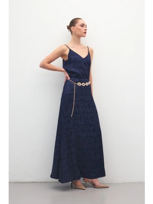 Sateen Lior Uzun Etek - Lacivert