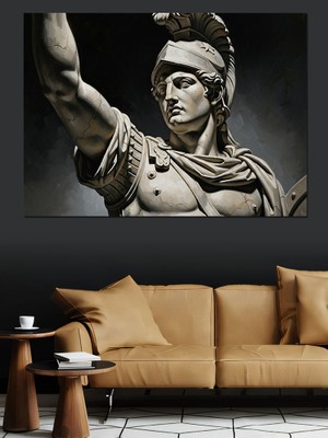 Artmeg Antik Yunan Heykeli Büstü Tasarımı Dekoratif Kanvas - Mdf Ahşap Tablo