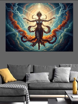 Artmeg Mistik Tanrıça Figürü Enerji Tablosu Dekoratif Kanvas - Mdf Ahşap Tablo