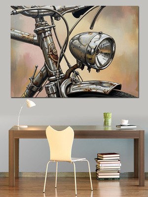 Artmeg Yakın Plan Antika Bisiklet Detayı Dekoratif Kanvas - Mdf Ahşap Tablo
