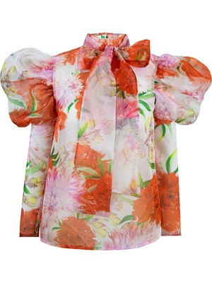 Senna Boıte Blouse Nar Çiçeği