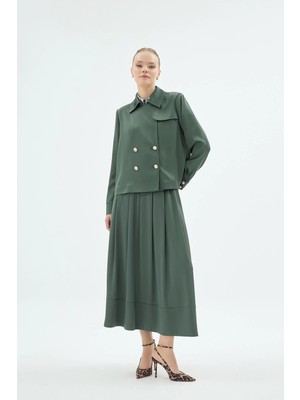 Senna 40001 Gigi Yakalı Ceket Zümrüt