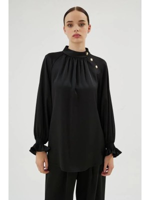 Senna Elegance Bluz Siyah