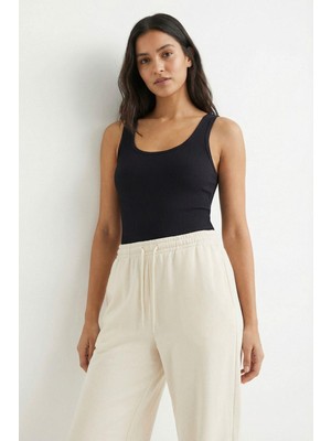 Rays Siyah Kalın Askılı U Yaka Atlet 5068