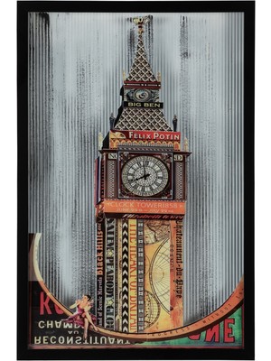 Mudo Home TIMELESS TOWER ÇERÇEVELİ CAM TABLO 60X90CM