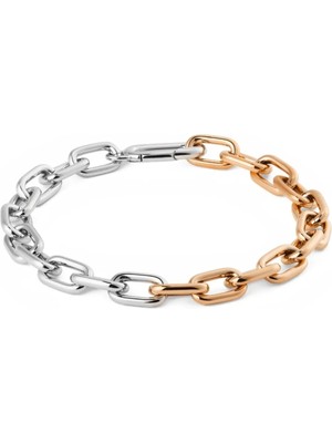 Daniel Wellington Contrast Link Bracelet Two Tone Rose Gold