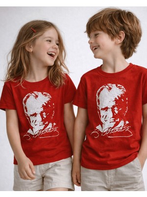 Atatürk Baskılı Çocuk Tişört – Kız & Erkek Çocuk Pamuk T-Shirt