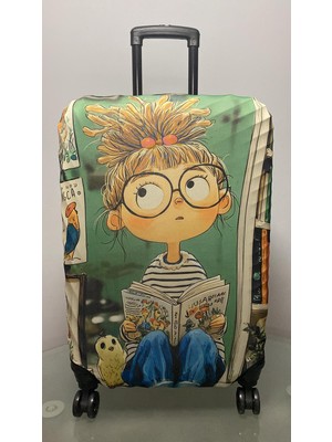 GANUE Valiz Kılıfı- Kitap Okuyan Kız