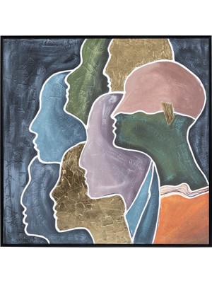 Mudo Home PERSONA ÇERÇEVELİ YAĞLIBOYA TABLO 103X103 CM