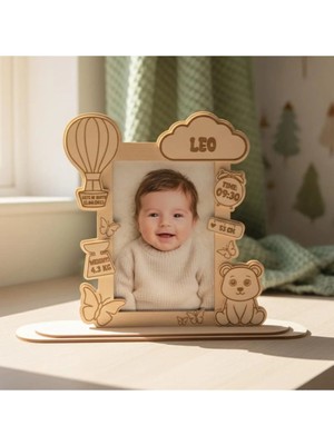 Mars Tasarım Kişiselleştirilebilir Bebek Fotoğraf Çerçevesi Doğum Bilgileri Işlenebilir Yeni Doğan Bebek Hediyesi